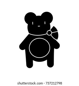 teddy bear  icon, vector illustration, sign on isolated background