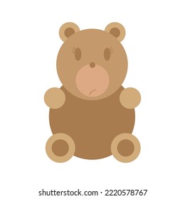 imagen vectorial de icono de oso de peluche con fondo blanco