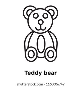 Teddy bear icon vector isolated on white background, Teddy bear transparent sign , sign and symbols in thin linear outline style