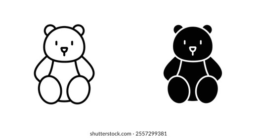 Teddy bear Icon vector. liner and flat style icons set.