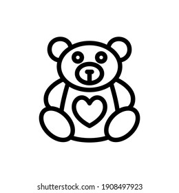 Teddy Bear Icon In Vector. Logotype