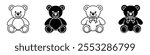 Teddy bear icon vector set. EPS10