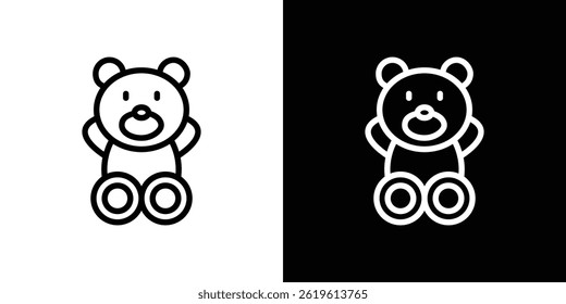 Símbolo de Vector de icono de oso de peluche en estilo plano de moda