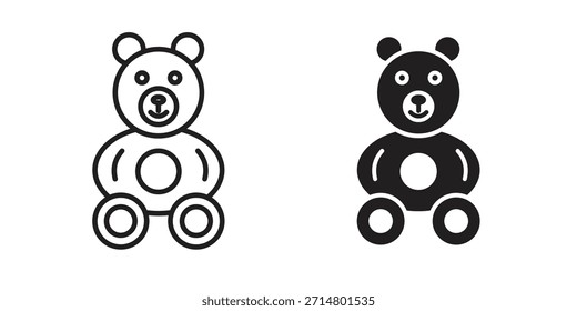 Vector de icono de oso de peluche, símbolo, ilustraciones de logotipo