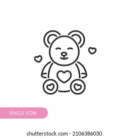 Icono de oso de peluche para diseño web, menú, aplicación, afiche, anuncios, postal y revista