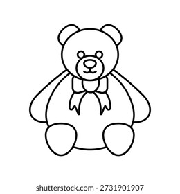 Icono de oso de peluche con Vector de fondo blanco Ilustración de stock
