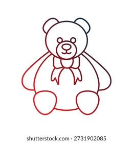 Icono de oso de peluche con Vector de fondo blanco Ilustración de stock