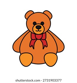 Icono de oso de peluche con Vector de fondo blanco Ilustración de stock