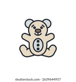 teddy bear icons isolated on White Background. Flat style design