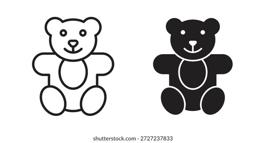 Símbolo de los iconos del oso de peluche. Ilustración vectorial para App y diseños