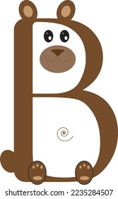 Teddy Bear illustration with B letter