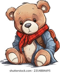 Teddy bear Illustration on white background 