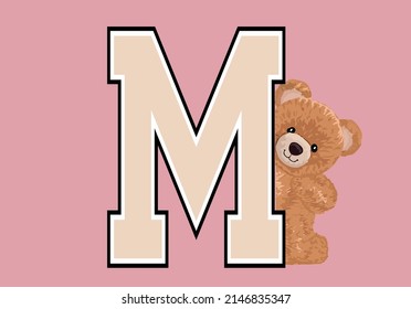 teddy bear illustration and text vector art