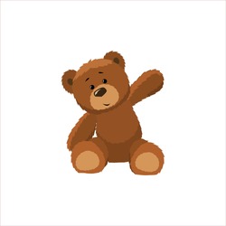 Teddy Bear Illustration Vector Icon On A White Background