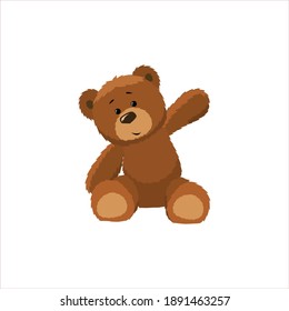 Teddy bear illustration vector icon on a white background