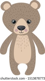 Urso de pelúcia, ilustração, vetor sobre fundo branco.
