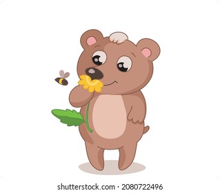 Teddybär einzeln auf weißem Hintergrund. Grafikdesign von Vektorgrafiken