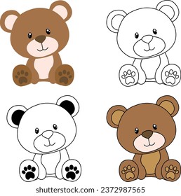 Oso de peluche aislado en fondo blanco