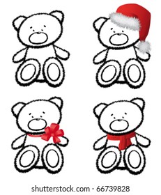 The teddy bear isolated on white