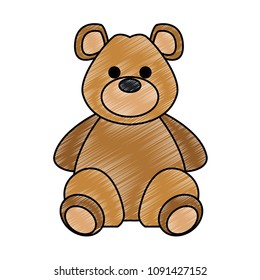 Teddy bear isolated scribble