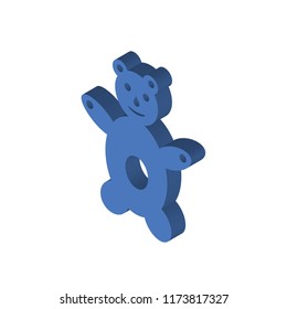 Teddy bear isometric left top view 3D icon