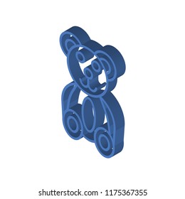 Teddy bear isometric left top view 3D icon