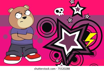 teddy bear kid cartoon background in vector format