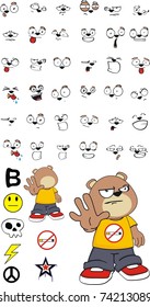 teddy bear kid cartoon set in vector format