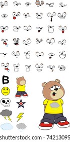 teddy bear kid cartoon set in vector format