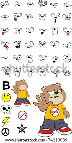 teddy bear kid cartoon set in vector format