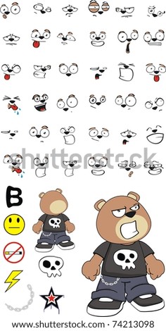 teddy bear kid cartoon set in vector format