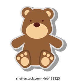 teddy bear kid ,colorful isolated flat icon