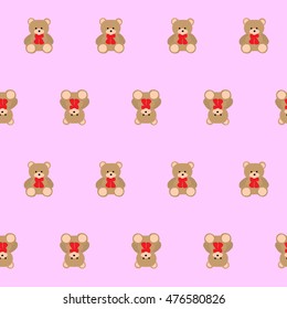 Teddy bear kids seamless pattern vector illustration