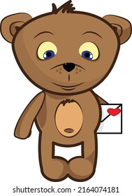 teddy bear with a letter in his hands