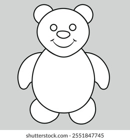 Teddy bear line art vector Cute teddy outline icon