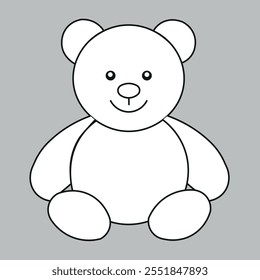 Teddy bear line art vector Cute teddy outline icon