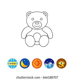 Teddy Bear Line Icon