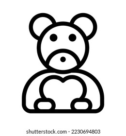 teddy bear line icon illustration vector graphic