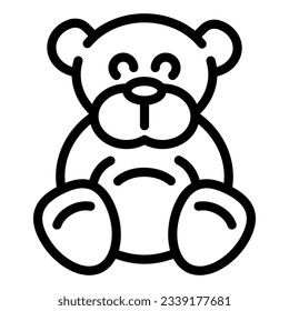 Teddy bear line icon. Plush toy vector illustration isolated on white. Ted outline style design, designed for web and app. Eps 10