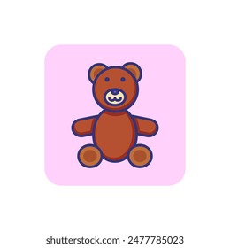 Teddy bear line icon. Toy concept. Childhood, toy, playing. Vector illustration for topics like childhood, nursery, baby toys