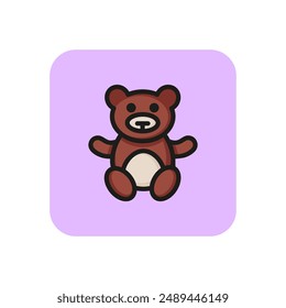 Teddy bear line icon. Toy, stuffed animal, game. Playroom concept. Vector illustration can be used for topics like childhood, kindergarden, playtime