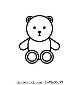 Teddy Bear Line Icon Vector Illustration Stock Vector (Royalty Free ...