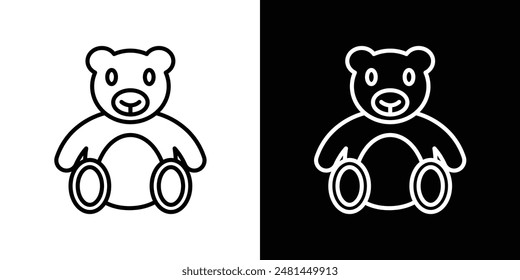 Teddy bear line icon vector illustration set.