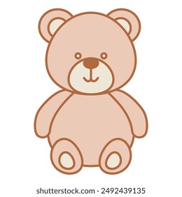 Línea de osito de peluche Icono Ilustración vectorial aislada sobre fondo blanco.