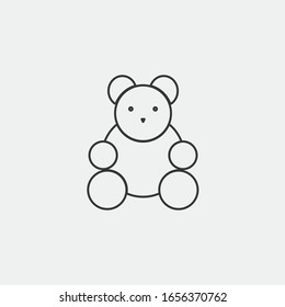 teddy bear line vector icon love gift