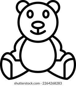 Teddy Bear Line Vector Icon Design