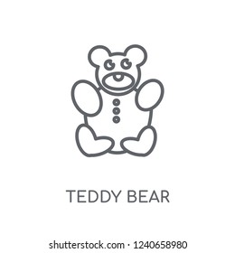 Teddy bear linear icon. Modern outline Teddy bear logo concept on white background from Birthday party and wedding collection. Suitable for use on web apps, mobile apps and print media.