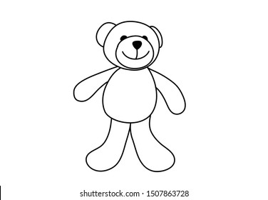 Teddy bear linear icon. Thin line illustration. Contour symbol. Vector isolated outline drawing