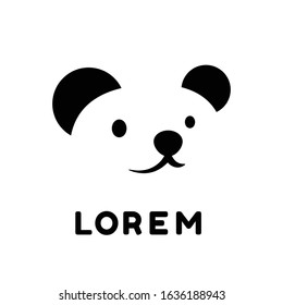 Teddy Bear logo design with negative space