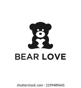 teddy bear logo design vector illustration